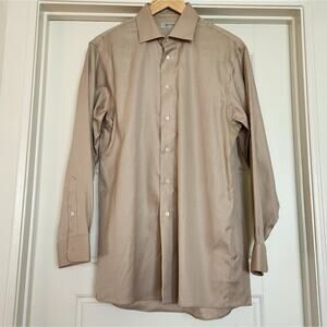 CALVIN KLEIN PREMIUM Men's Beige Dress Shirt - Neck 15-15.5"